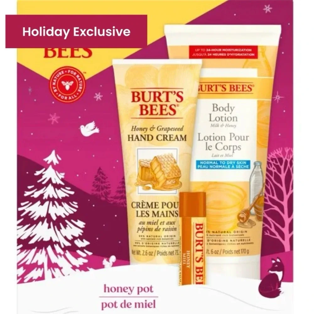 NWT BURT'S BEES Honey Pot Gift Set Sweet as honey